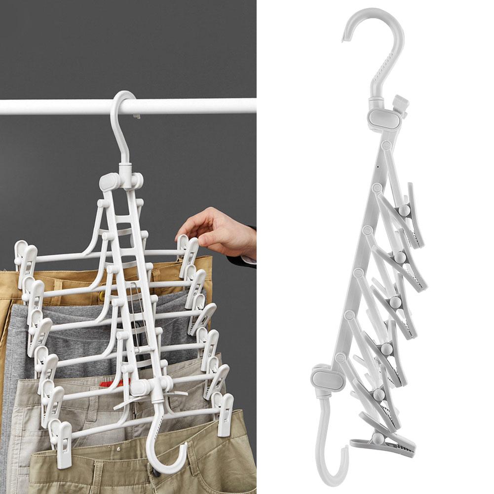 Portable Folding Hanger Clothes Drying Rack Organizer for Household Clothes Storage