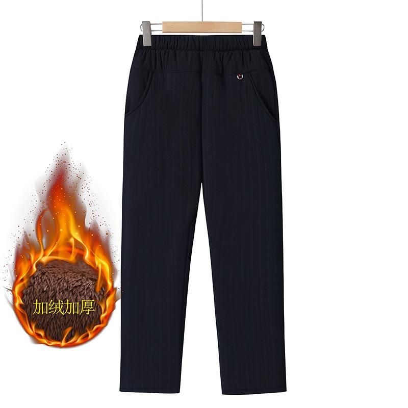 

Хлопковые брюки для женщин среднего возраста, зимние теплые бархатные утепленные утолщенные женские брюки, свободные с высокой посадкой, осенне-зимние верхние брюки 5XL