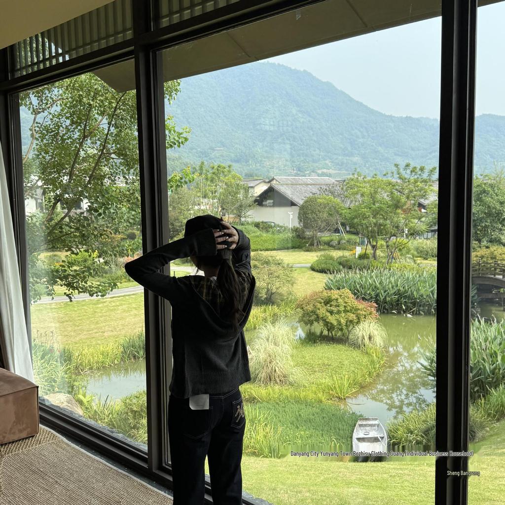 American Retro Plaid Zip Hoodie Cardigan - Slim Fit Sweater Top