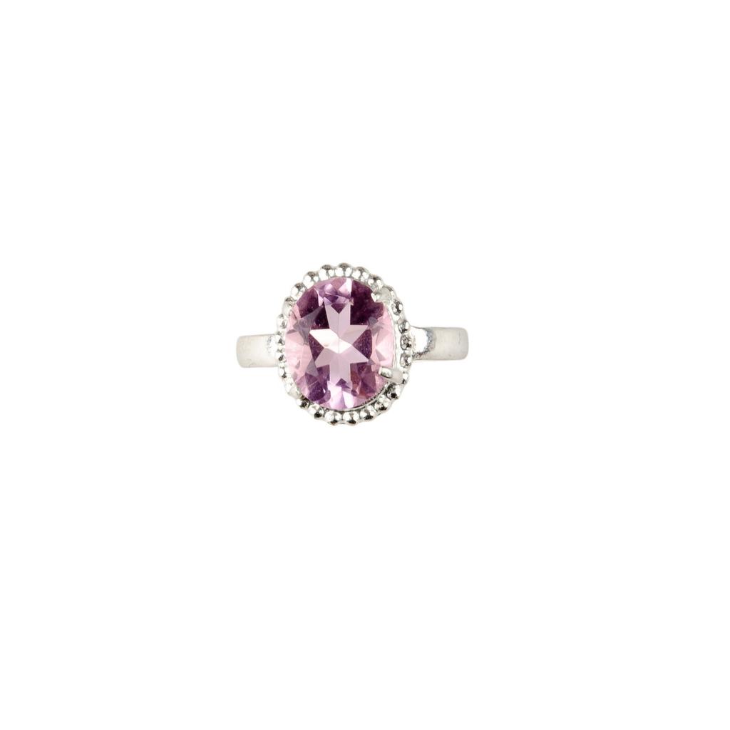 925 Sterling Silver Morganite Gemstone Jewelry Handcrafted Ring For Valentine's RR-28-14