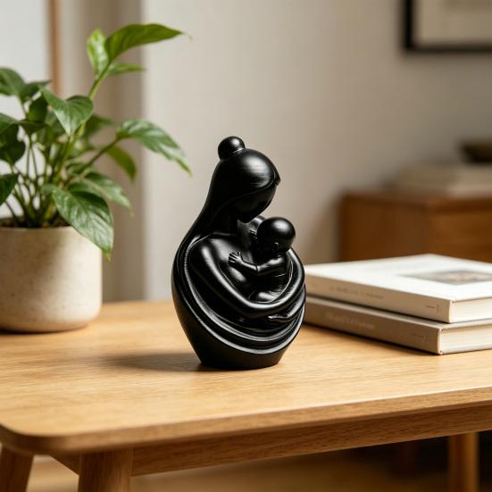 New Mom Gifts 3D Printed Abstract Mother And Baby Sculpture for Nursery Kids Room Home Decor Baby Shower Supplies