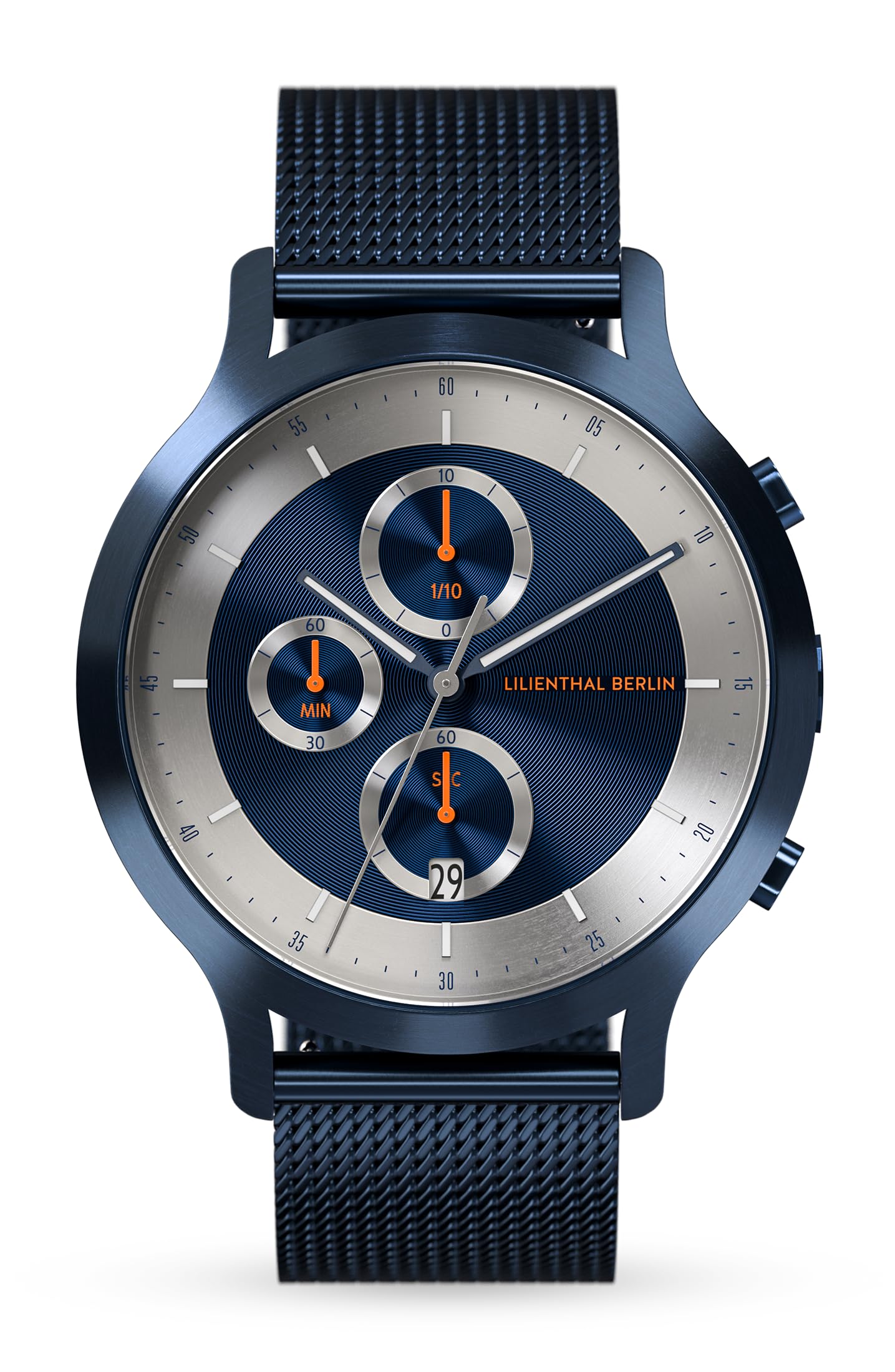 

Made in Blue [Lilianthal Berlin] Wristwatch, Chronograph, Date, Germany, CD1-003-B023EB, Men s, синій