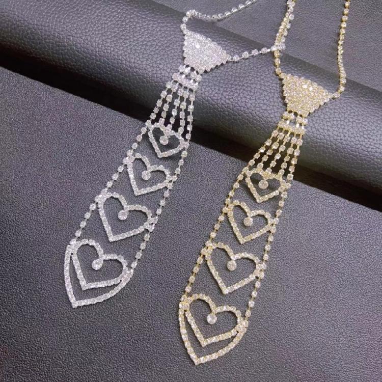 Atemberaubende Strass-Krawattenkette Moderne Stadt-Trend-Halskette Pailletten-Krawatte für Hochzeiten und Firmenveranstaltungen