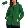 Women's Fashionable Casual Classic Plus Size Lightweight Zipped Long-Sleeved Hooded Jacket Foldable Outerwear With Packable Storage Pouch