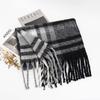 New Winter Plaid Cashmere Scarf Women Luxury Warm Shawls Poncho Tassel Thickened Men Unisex Neck Pashmina Scarf Rainbow Echarpe