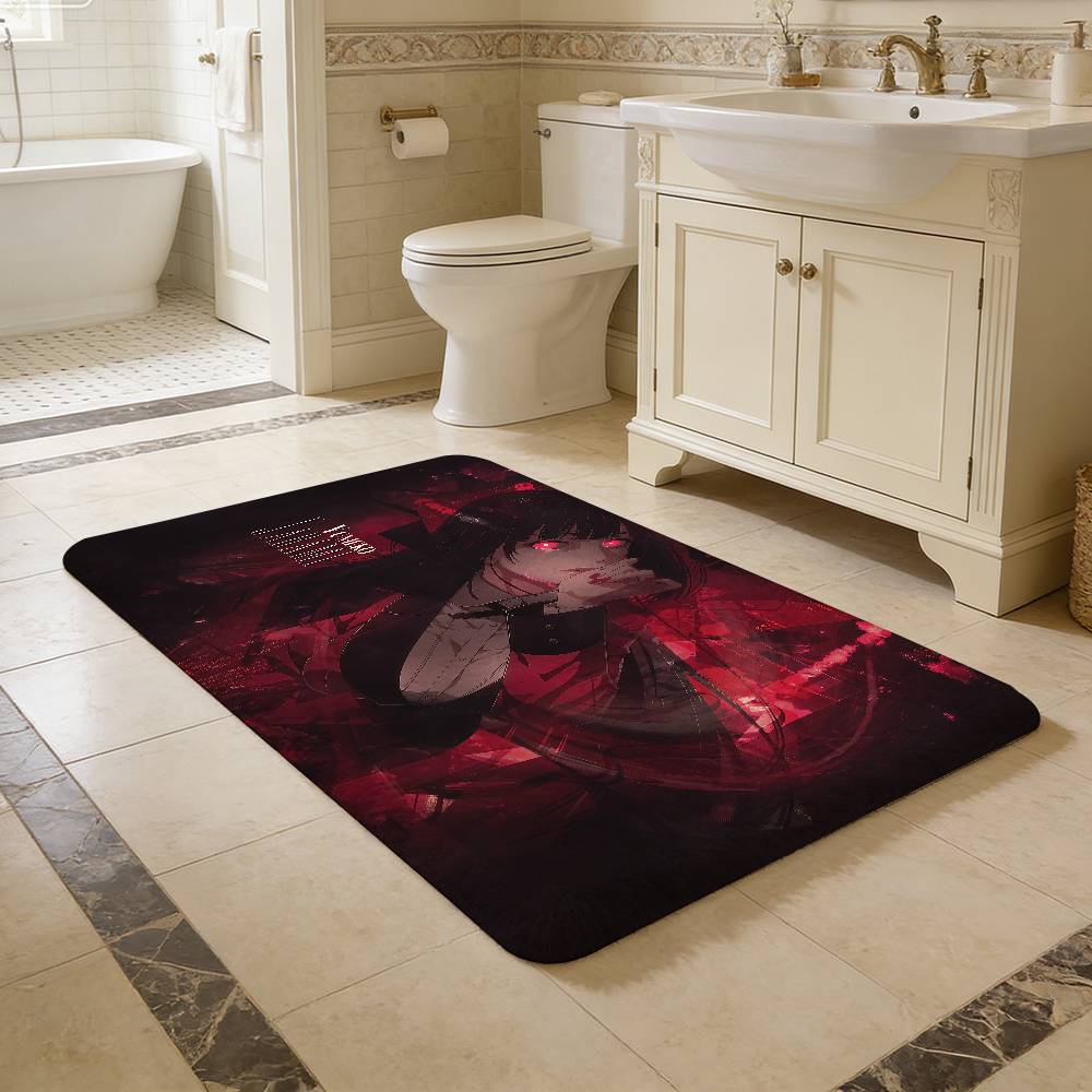 Popular Anime K-kakegurui Girls Floor Mat Rectangle Anti-slip Home Soft Badmat Front Door Indoor Outdoor Mat Welcome Doormat