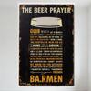 Vintage Rustic 'The Beer Prayer' Metal Tin Sign, Humorous Beer-Themed Parody Prayer Sign, Weathered Metal Wall Decor for Bar, Ca