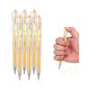 PATIKIL 6pcs 0.5mm Gel Pens, Knock Type Yellow Gel Ink Medium Point Rollerball Pens, Smooth Writing Quick Dry for Journaling, Note Taking, Office