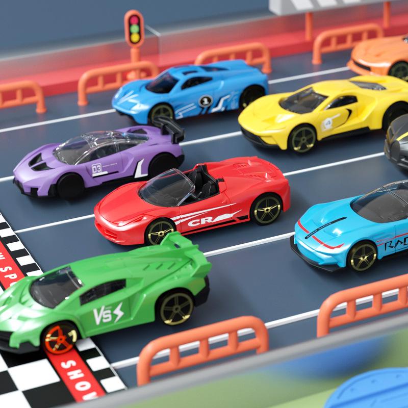 Kids' Mini Car Model with Tracks & Parking Lot - Educational Alloy Toy Gift