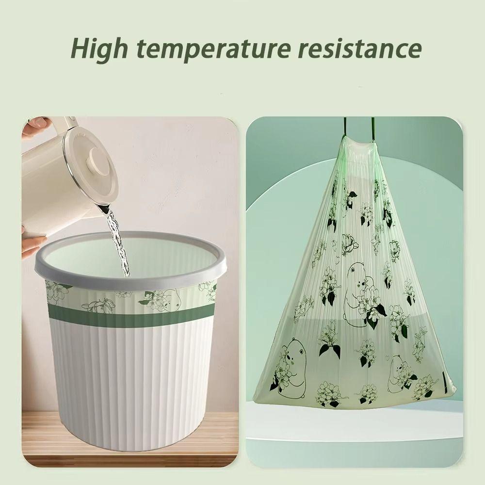 30/50/100pcs/rolls Thickened Material Drawstring Garbage Bag Camellia Fragrance Bag  Household Use