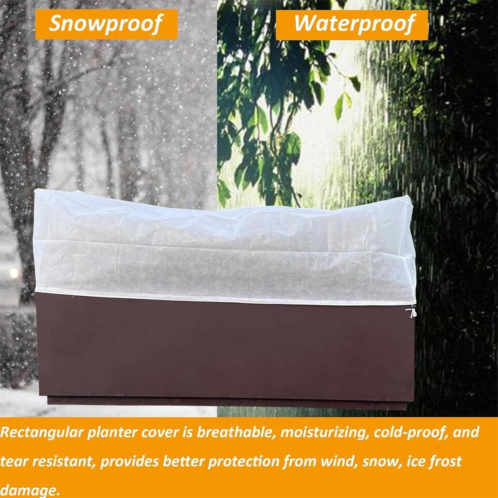 Frostskydd för utomhusväxter 59 X 15,7 X 17,7 tum Vinterväxtskydd med dragsko Non-woven omslag för utomhusfönsterbänk