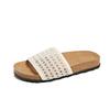 French woven comfortable outer wear half slippers women's shoes summer 2025 new breathable hollow casual Roman sandals