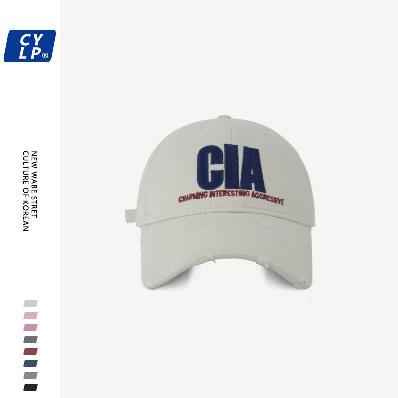 

Distressed Baseball Fashionable Cap For Men And Women Featuring Fit Adjustable OffWhite