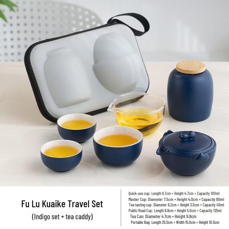 

Portable Crystal Travel Tea Set with Tea Caddy