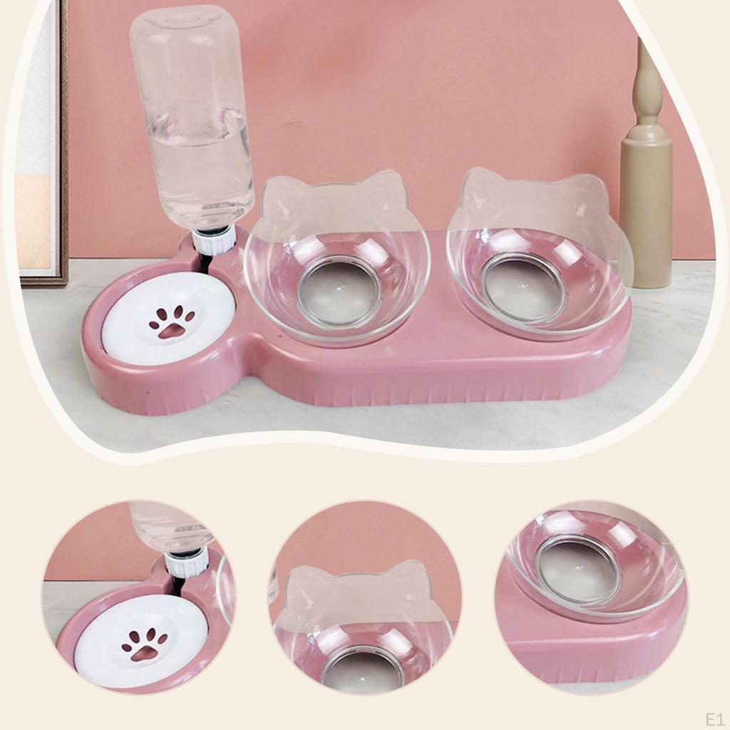 Cat Bowl Set, Raised Pet Bowls with Water Dispenser, Feeding for Small Or Medium Dogs And Cats