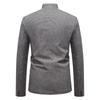 Men's Business Slim Fit Suit Jacket Stand Collar Slanted Placket Blazer Casual Outerwear Men