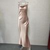 Sommer frauen Kleid Einfarbig Sexy Temperament Neckholder Einen Schritt Kleider