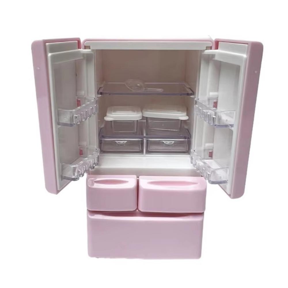 Mini Miniature Fridge Plastic Refrigerator Model Simulation Refrigerator  Doll House Accessories