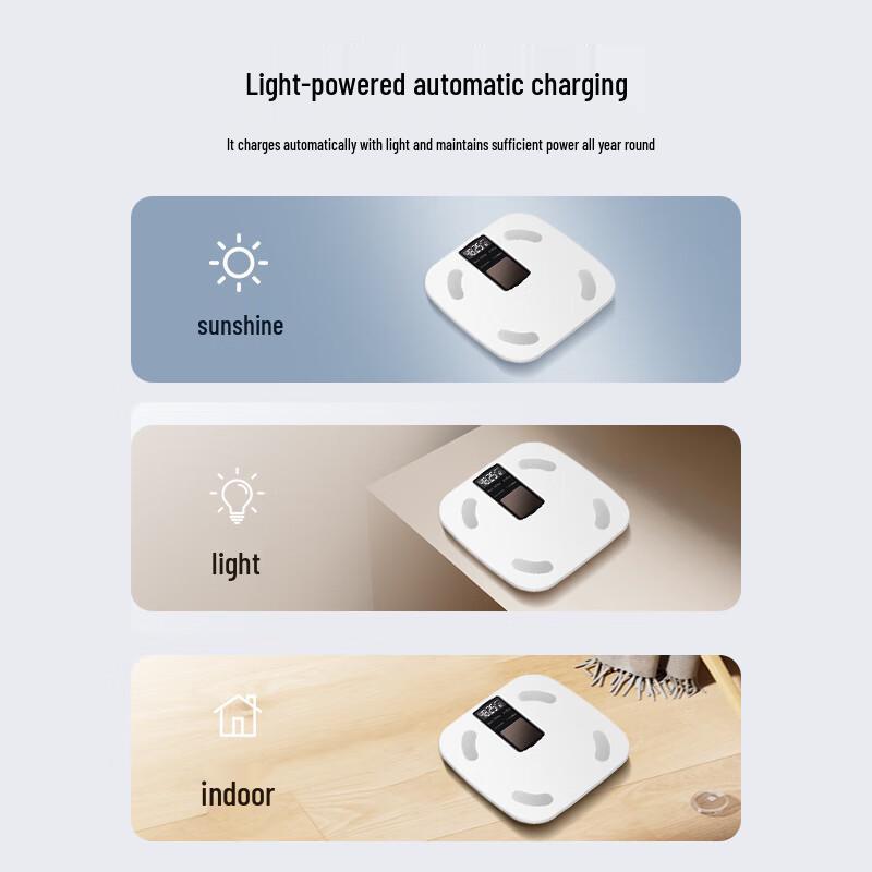 Solar Self-Charging Smart Body Fat Scale BF1224 (CN version)