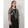 Meier Butterfly triangle scarf - openwork tassel embroidered party banquet evening dress lace shawl