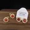 High-End Garnet Red Zircon Diamond 3D Hollow Fashion Earrings for Women