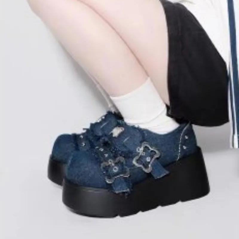 

Fashion Women s Shoes 2025 High Quality Belt Buckle Women s High Heels Fashion Round Toe Dress Pumps Women New Plus Size Platform Heels 42 синий