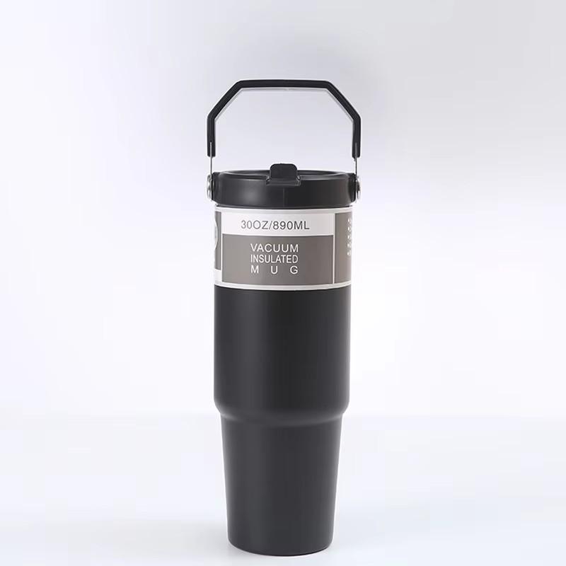 30oz Vacuum-Insulated Stainless Steel Tumbler with BPA-Free Tritan Cover for Temperature Control