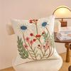 Pillowcase Artistic Flower Stitching Cotton Canvas Pillow Cover Breathable Sofa Bed Accent Piece Pillow Sham