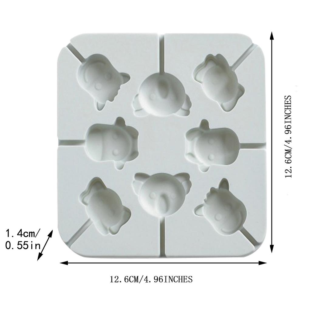 Silicone Fruit Shape Lollipop Mold Soft Safe Animal Fruit Party Cake Shape Fondant Mold Making Lollipop Chocolate Candy Mold