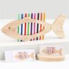 Fine Motor Training Wooden Fishbone Toy With Method Color Recognition Activity For Preschool Learning And Play