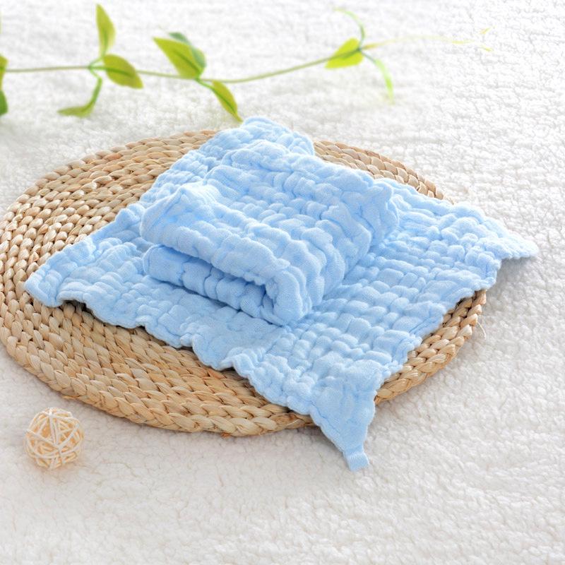 Newborn Cotton Bubble Gauze Face Towel - Six-Layer, Plain Color