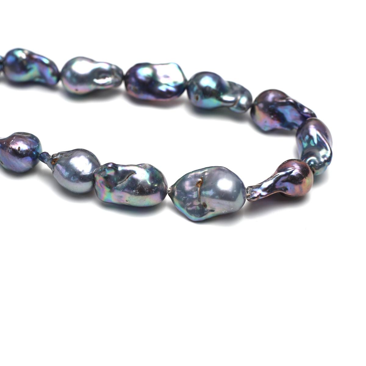

1String, Black Natural Freshwater Pearls, Handmade Baroque Pearl Beads for Jewelry Making DIY Crafts (Beads 12-15mm, Length 36cm) 1String/12-15mm-36cm