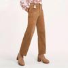 Women's Spring/Summer Corduroy Straight-Leg Pants - Fashionable Solid Color Versatile Design
