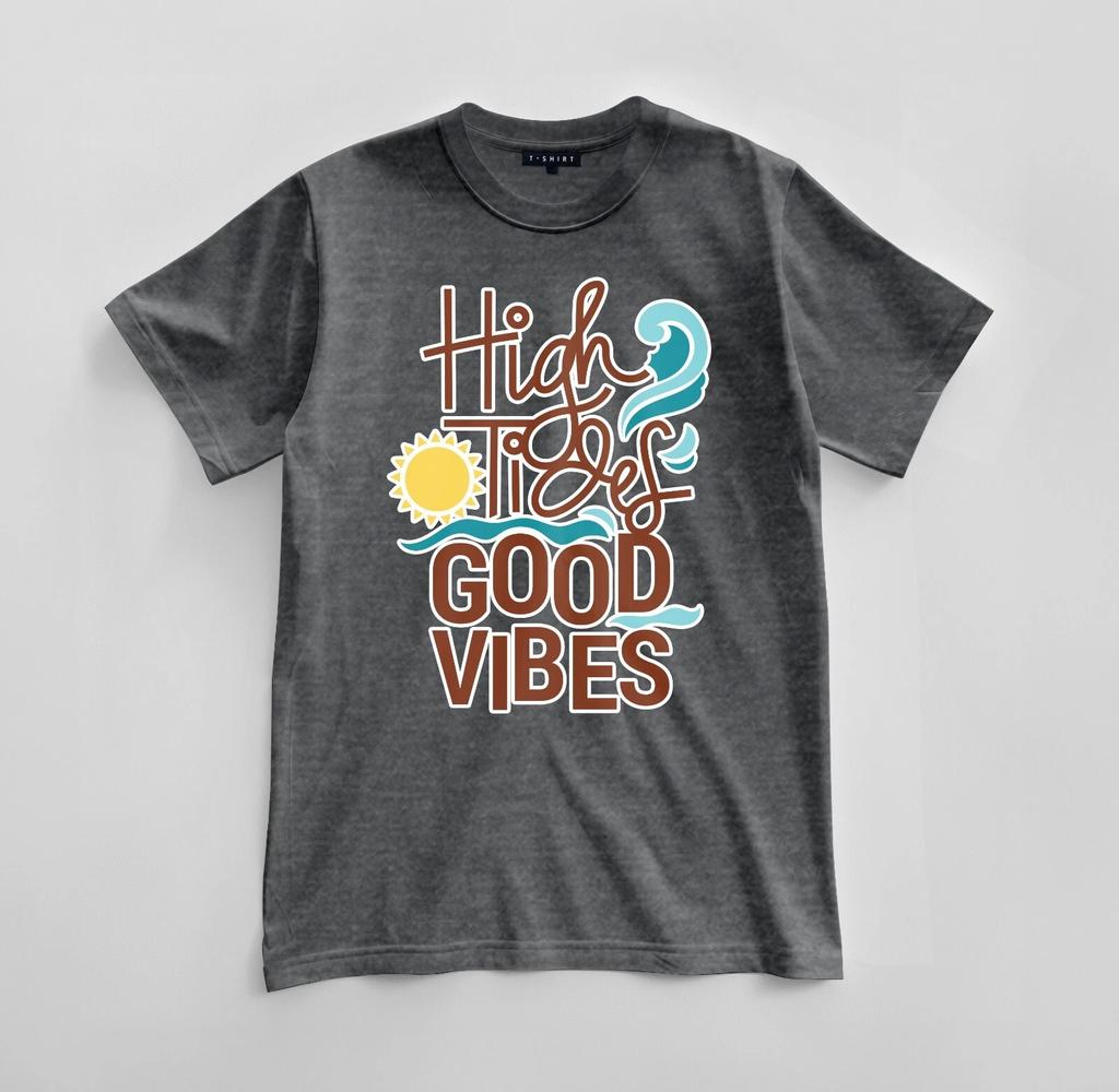 Custom High Tides, Good Vibes T-shirt Design Unisex Jersey Short Sleeve Tee