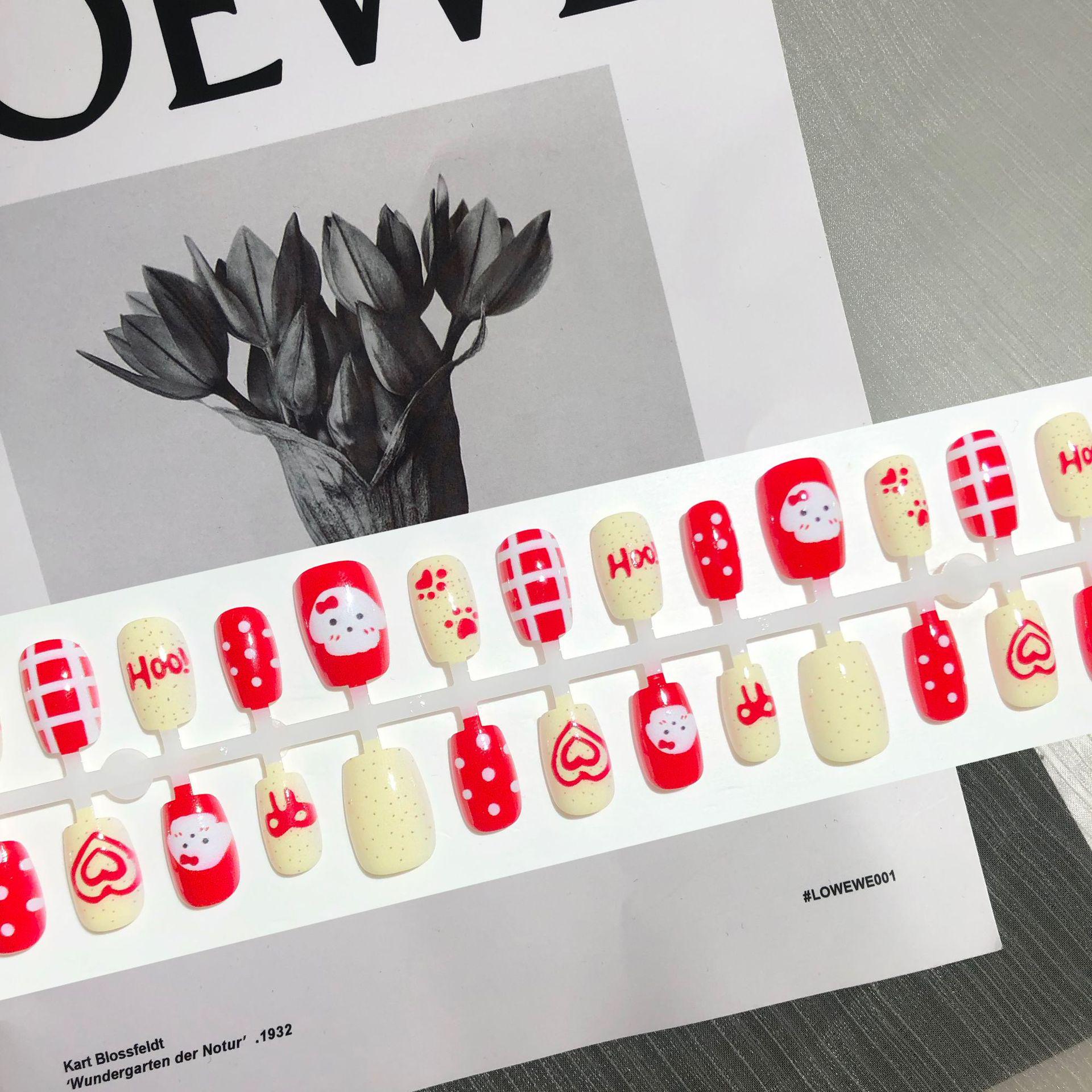 

Red Polka Dot Dog Press-On Nails - Cute Cartoon Xiaohongshu Style YM849 Shy Dog [30 pieces/strip] All S sizes