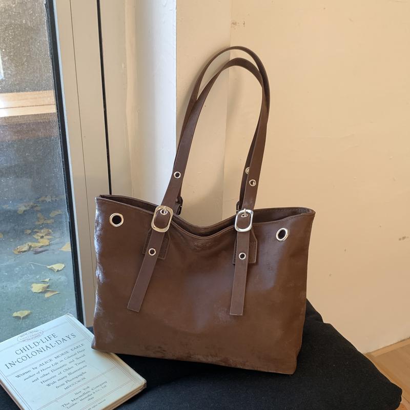 

Large Capacity Women s Shoulder Bag Urban Minimalist Style PU Material Commuter Bag Retro Work Bag Underarm Bag Casual Tote Bags