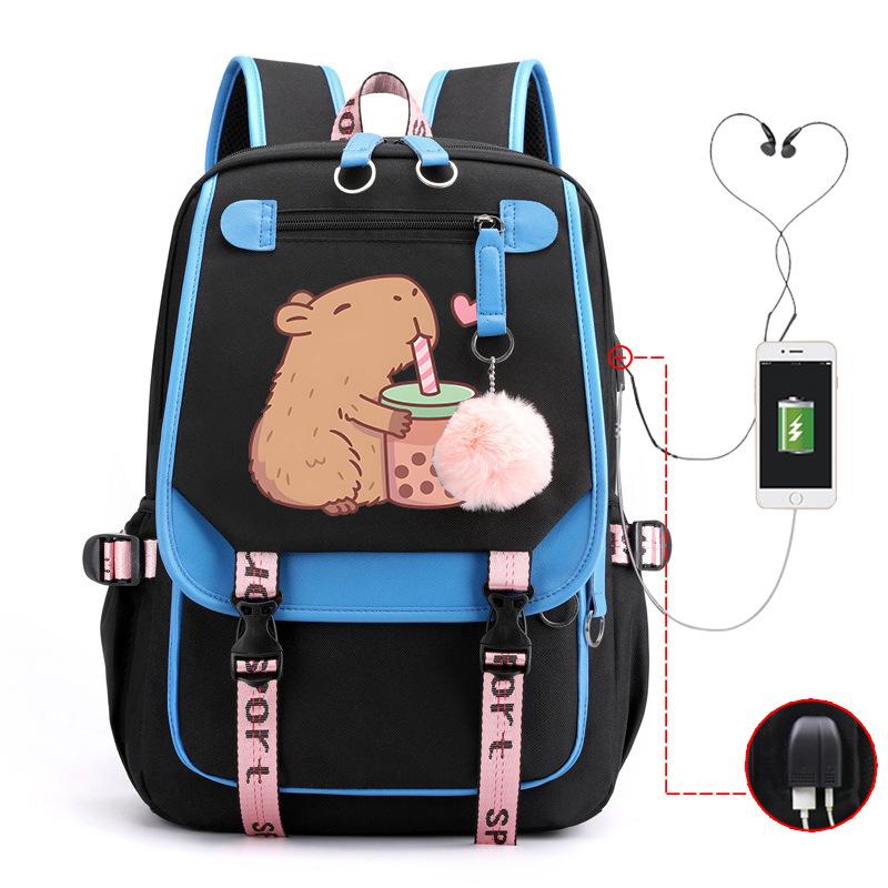 Süßer bedruckter USB-Anschluss Multifunktionaler Freizeit-Reise-Rucksack