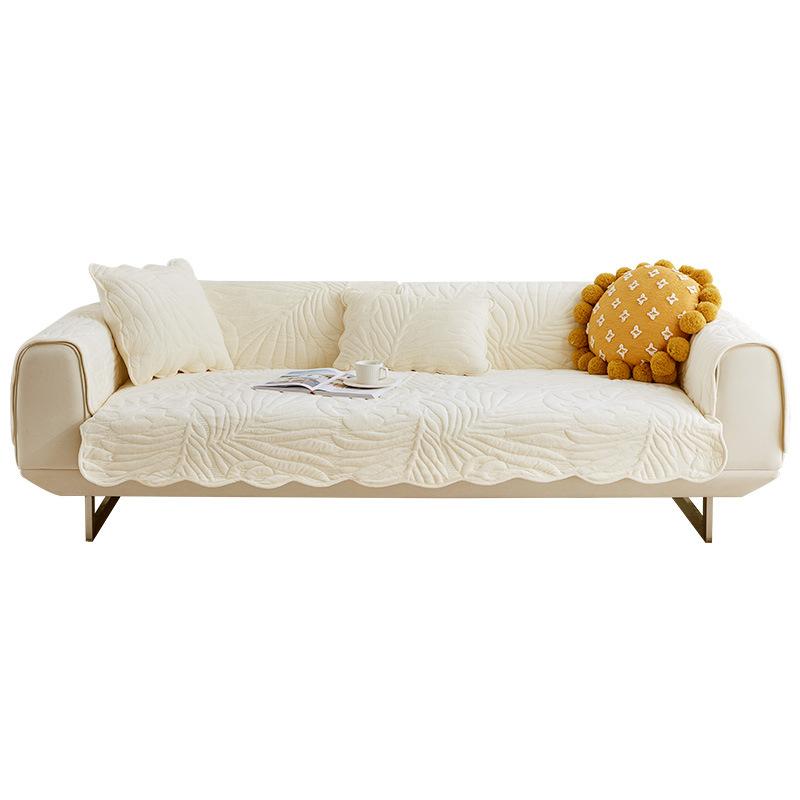 The sofa cushion is simple and non-slip cushion, and the winter plush sofa cover covers the four seasons universal solid color cover cloth towel