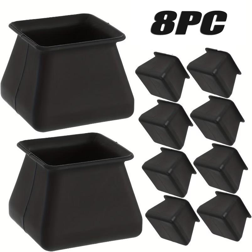 

8PCS 16 PCS Square Chair Leg Floor Protectors 1 1/2 in Black, Silicone with Felt, Anti-Scratch Mute Furniture Table Leg Covers
