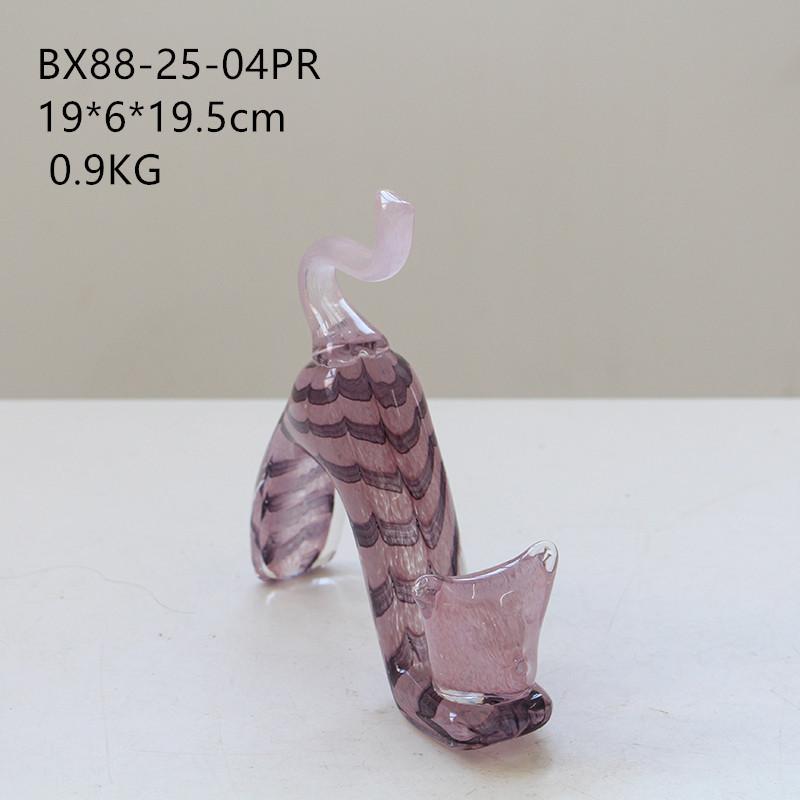 

Glass Handicrafts Abstract Kitten Statue Crystal Cat Simulation Animal Sculpture Decorative Figurines Home Decoration рожевий