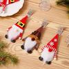 Cartoon Santa Claus Silverware Holder Faceless Doll Tableware Organizer  New Year Festival Gifts