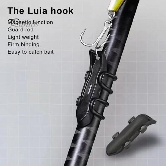 1/2/4Pcs Magnetic Fishing Lure Hook Holder with Rubber Rings Bait Hook without Hole Holder Automatic Fishook Keeper Outdoor Fishing Accessories