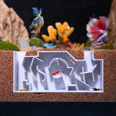 Fish Tunnel For Aquarium  Breeding Cave Underground Cave Fish Tank Maze Habitat For Corner Wall Crab Catfish Hiding