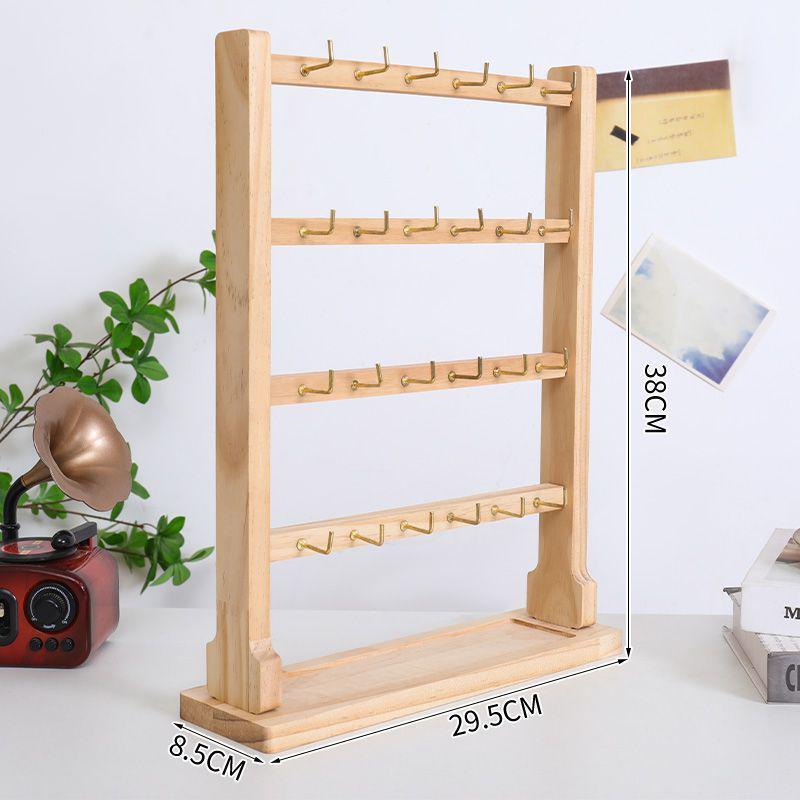 Jewelry Display Stand: Necklace, Bracelet, Keychain Storage with Hooks and Stud Earring Rack