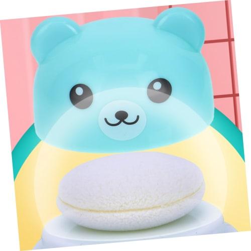 MOBUTOFU 2-Piece Powder Puff Box, Empty Powder Compact, Baby Powder Case, Baby Powder Container with Sponge, Blue