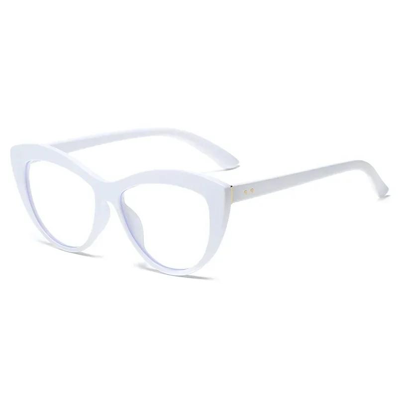

Fashion Eyeglasses Frames for Women Cat Eye Glasses Frame Red White Clear Optical Spectacles Blue Light Blocking Glasses