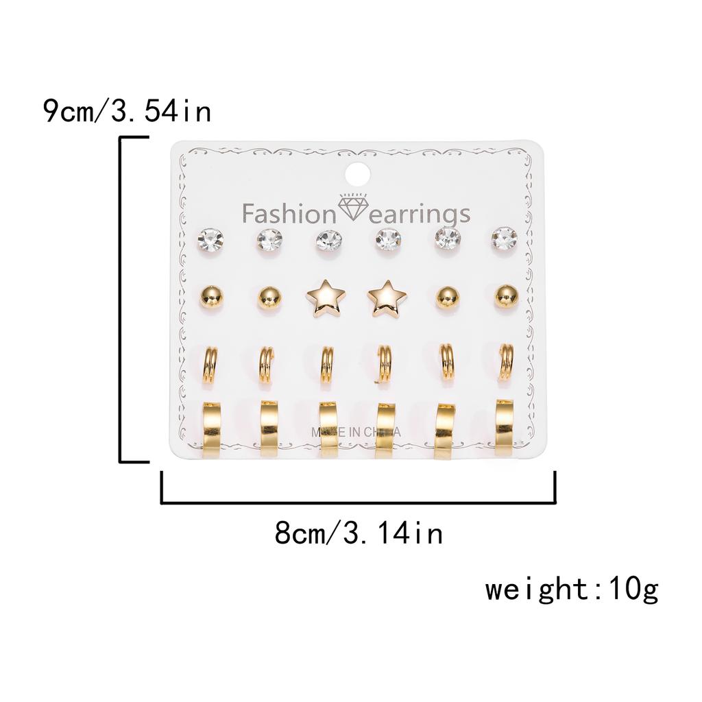 Rinhoo 12pairs Crystal Simulated Pearl Earrings Sets For Women Colorful Round Ear Stud Earrings Wedding Jewelry Box Earrings