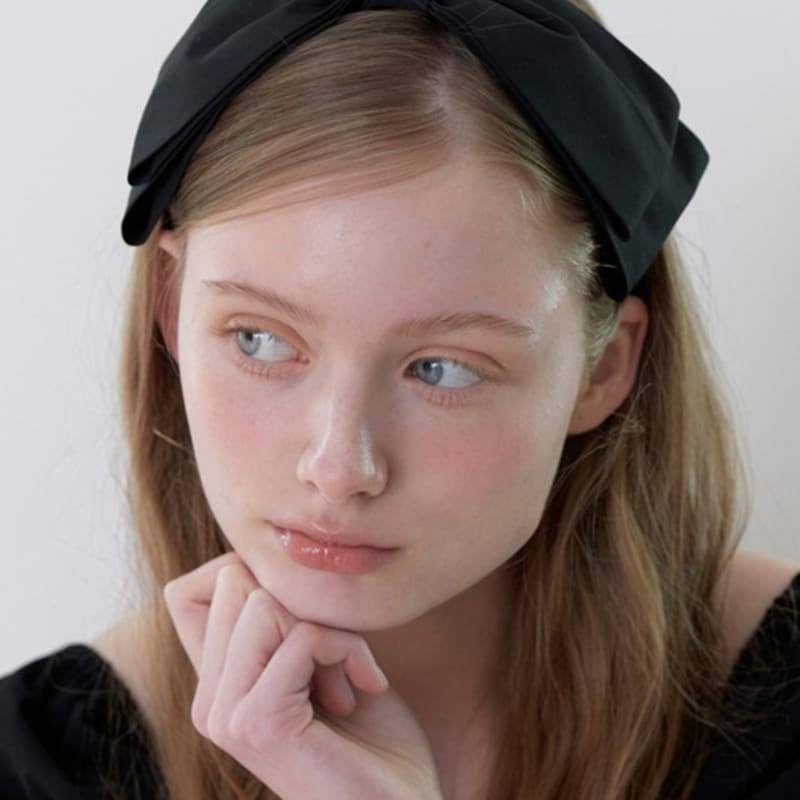 KINDABABY isabel ribbon head band - black