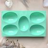 Easter Egg Silicone Mold 5 Cavity Egg Shape Easter Baking Mold Non-Stick Chocolate Mold Freezer Safe Mold for Jelly Ice Cream Candy Dessert
