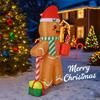 7.87FT LED Light Xmas Inflatable Gingerbread Man Toys Yard Lawn Party Decor Home Ornaments Supplies Christmas Holiday Gifts